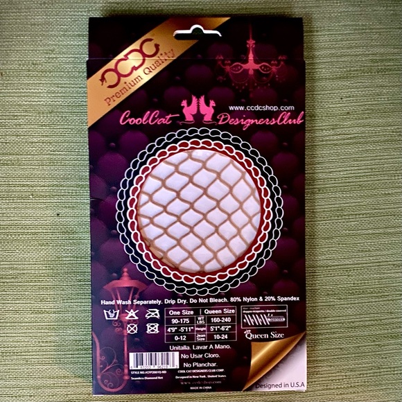 • Fishnet Pantyhose, Beige, PLUS - Picture 4 of 4